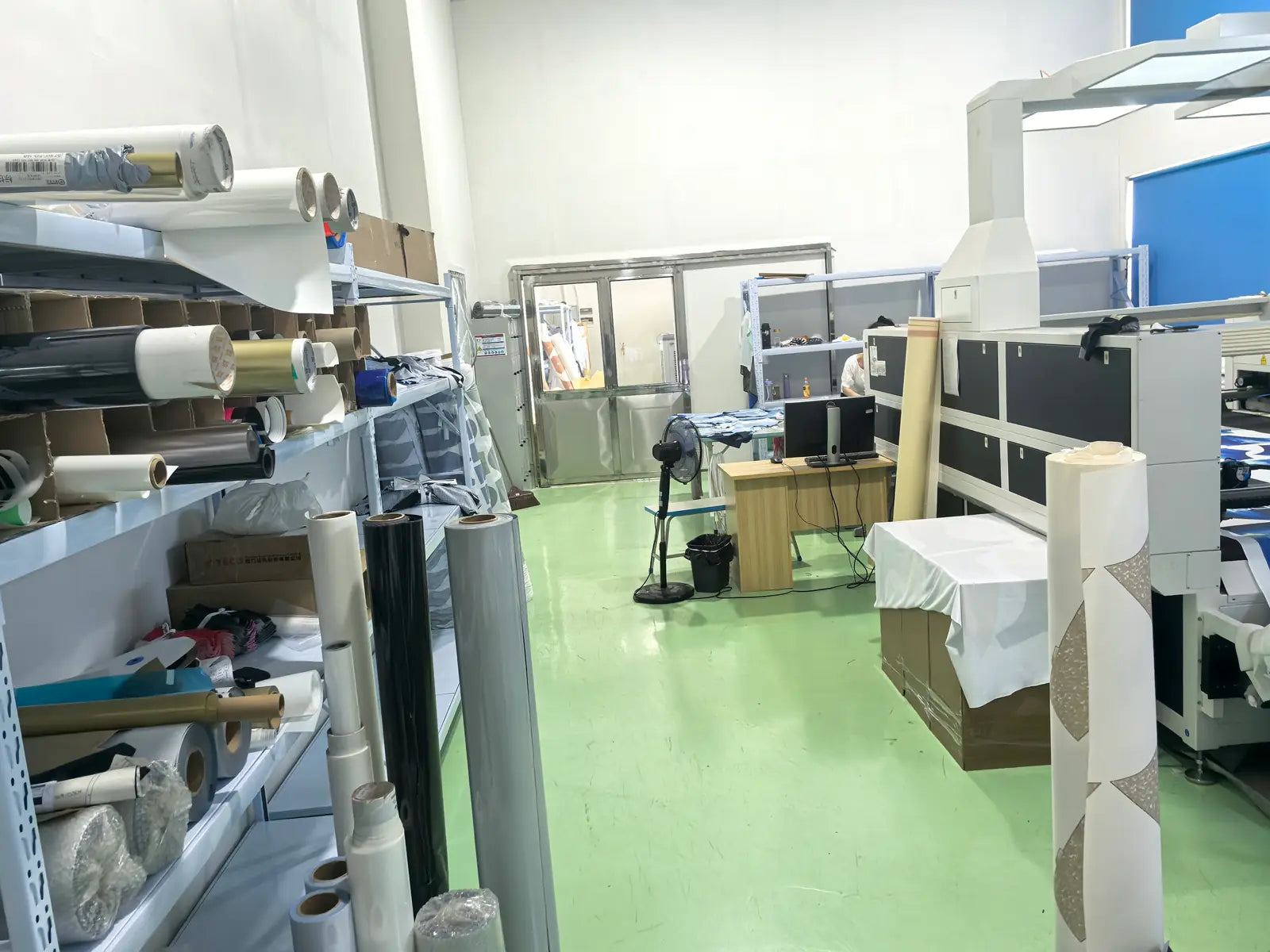 Materials and equipment context at a DEER production partner facility.