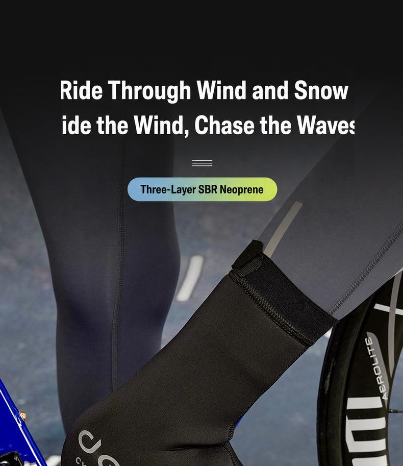 Fleece-Lined Neoprene Road Cycling Shoe Covers with Reflective Details — product story image 07 of 20