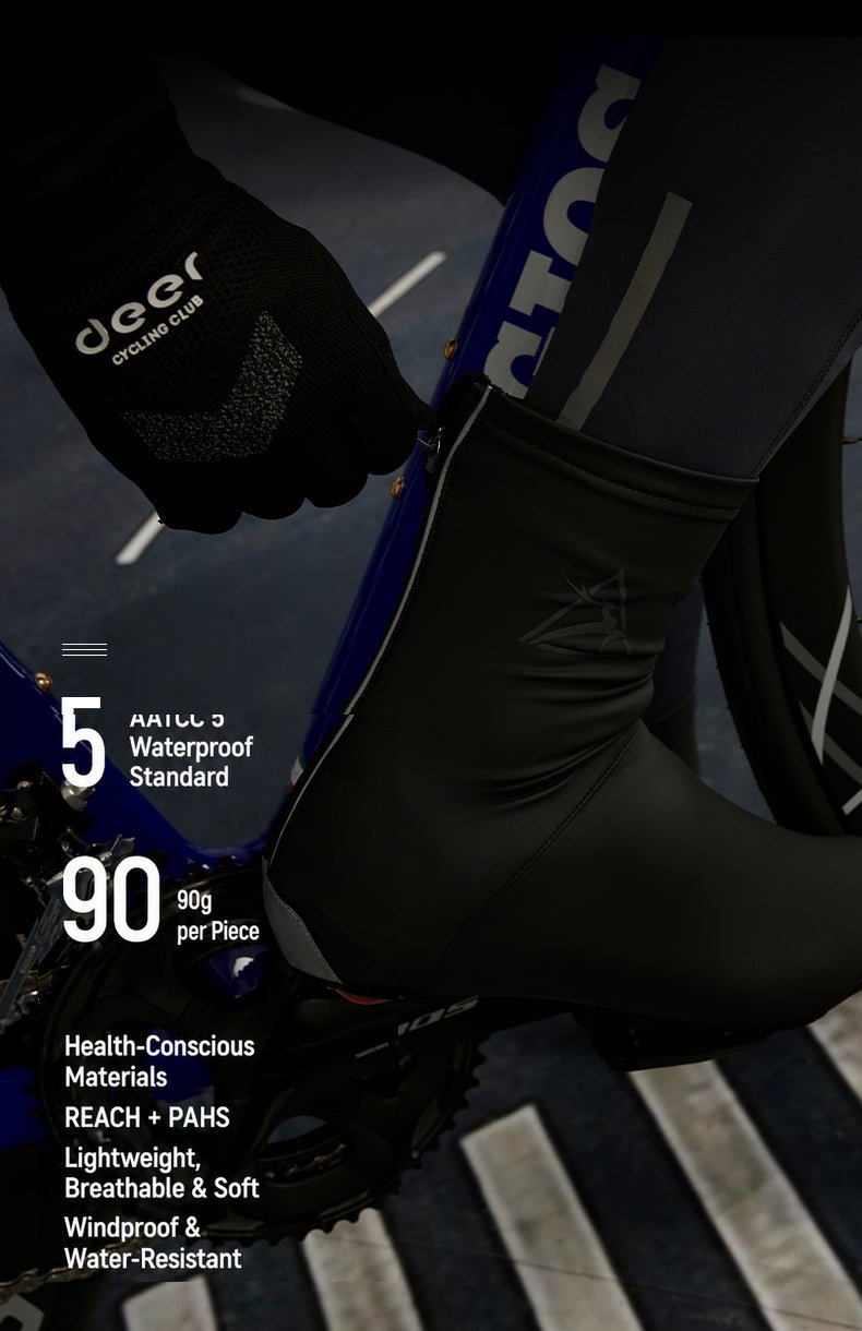 Fleece-Lined Reflective Road Cycling Shoe Covers — product story image 09 of 15