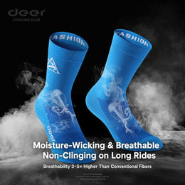 Treading Waves 200-Stitch Breathable Mid-Length Cycling Socks — thumbnail 4 of 30