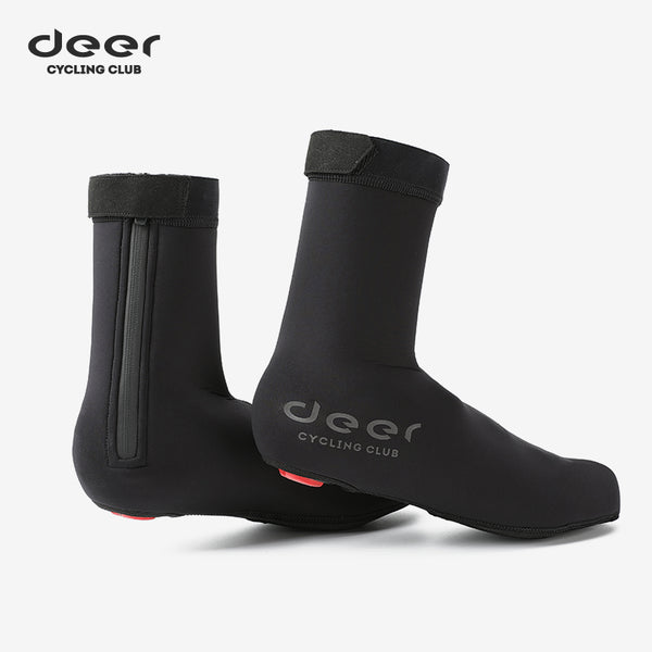 Fleece-Lined Neoprene Road Cycling Shoe Covers with Reflective Details