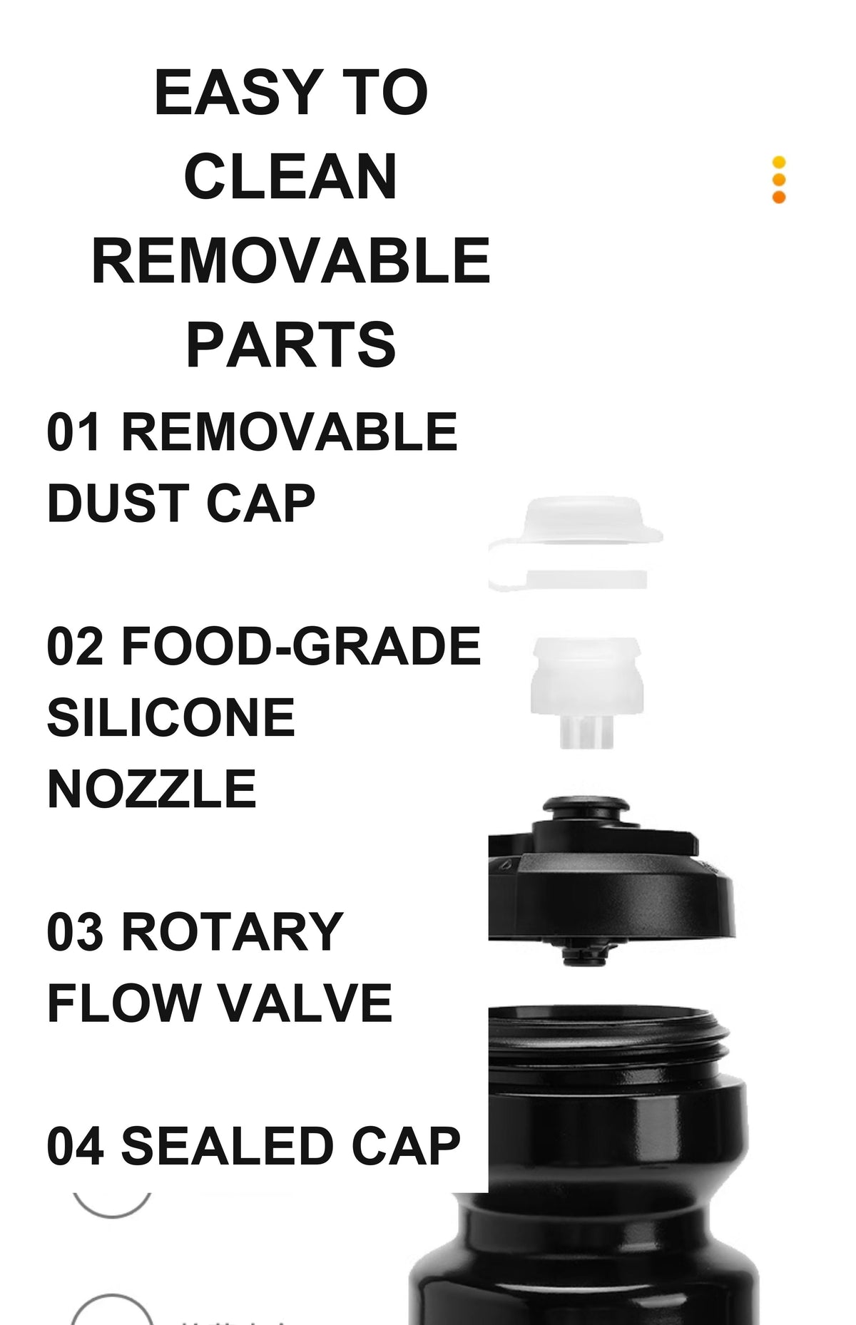 Easy-Squeeze Cycling Water Bottle with Rotary Flow Cap — product story image 30 of 32
