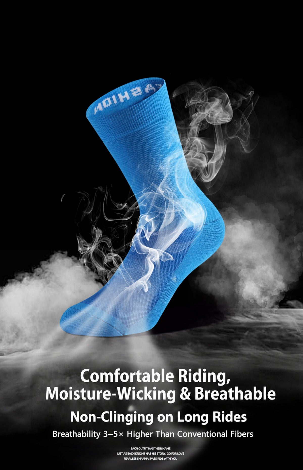 Treading Waves 200-Stitch Breathable Mid-Length Cycling Socks — product story image 20 of 30