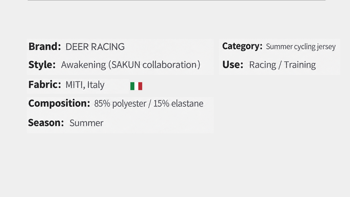 SAKUN x DEER cycling jersey — English product detail