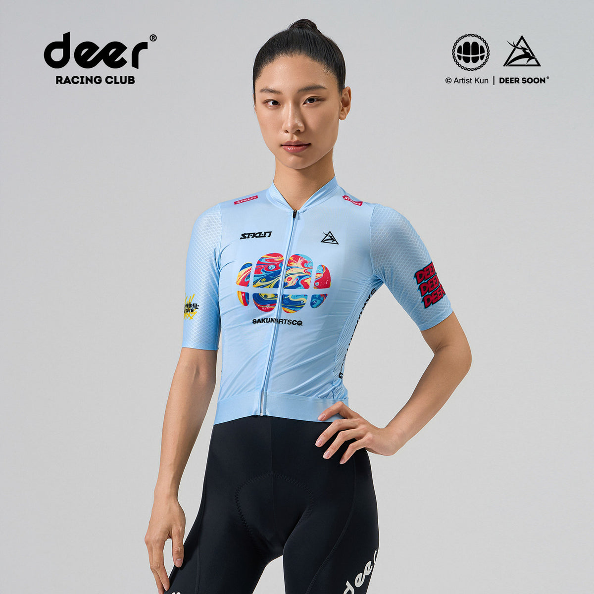 SAKUN x DEER cycling jersey — product photograph