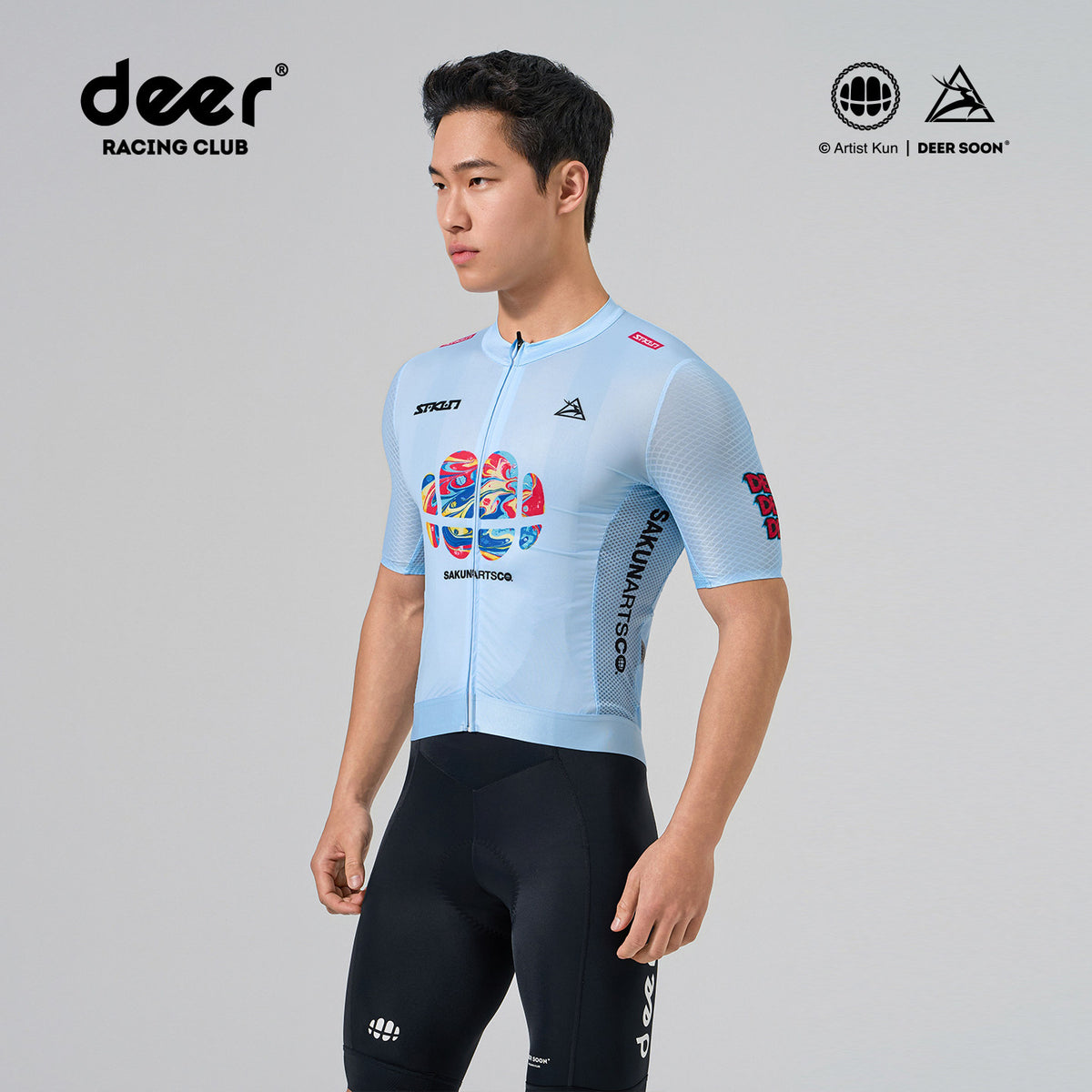 SAKUN x DEER cycling jersey — product photograph
