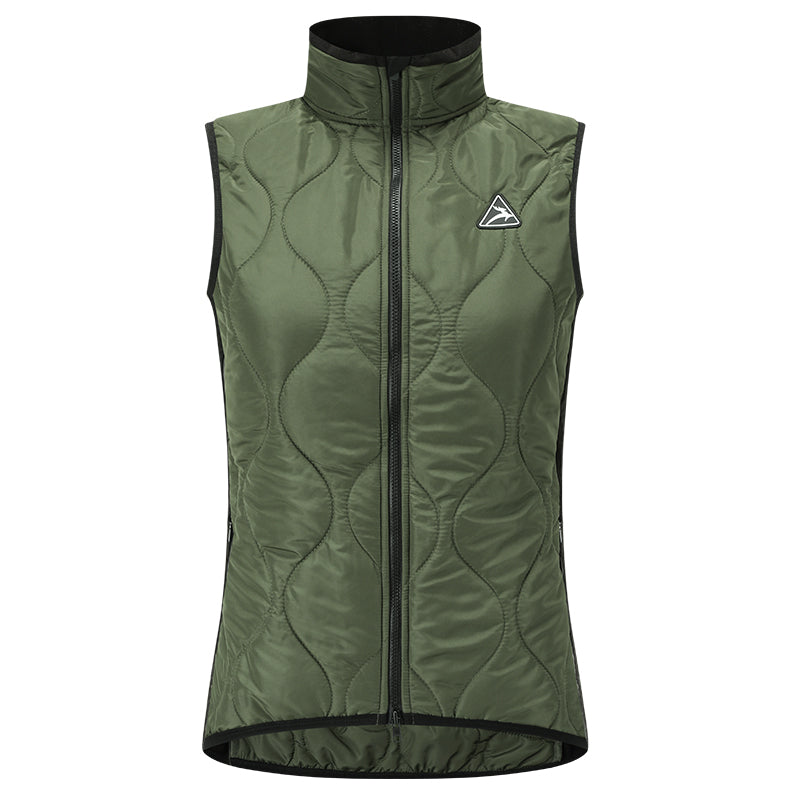 Women's Aerogel-Insulated Road Cycling Vest with Fleece Collar — product story image 02 of 30