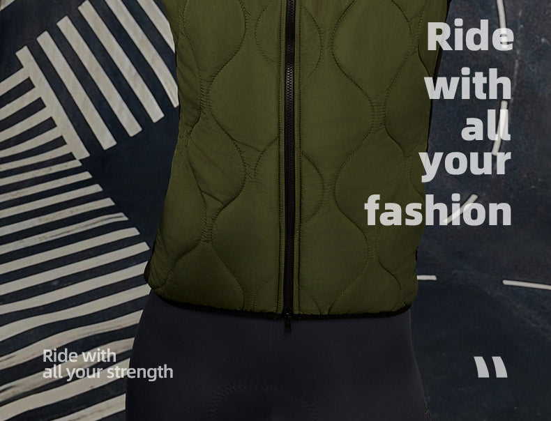 Women's Aerogel-Insulated Road Cycling Vest with Fleece Collar — product story image 09 of 30