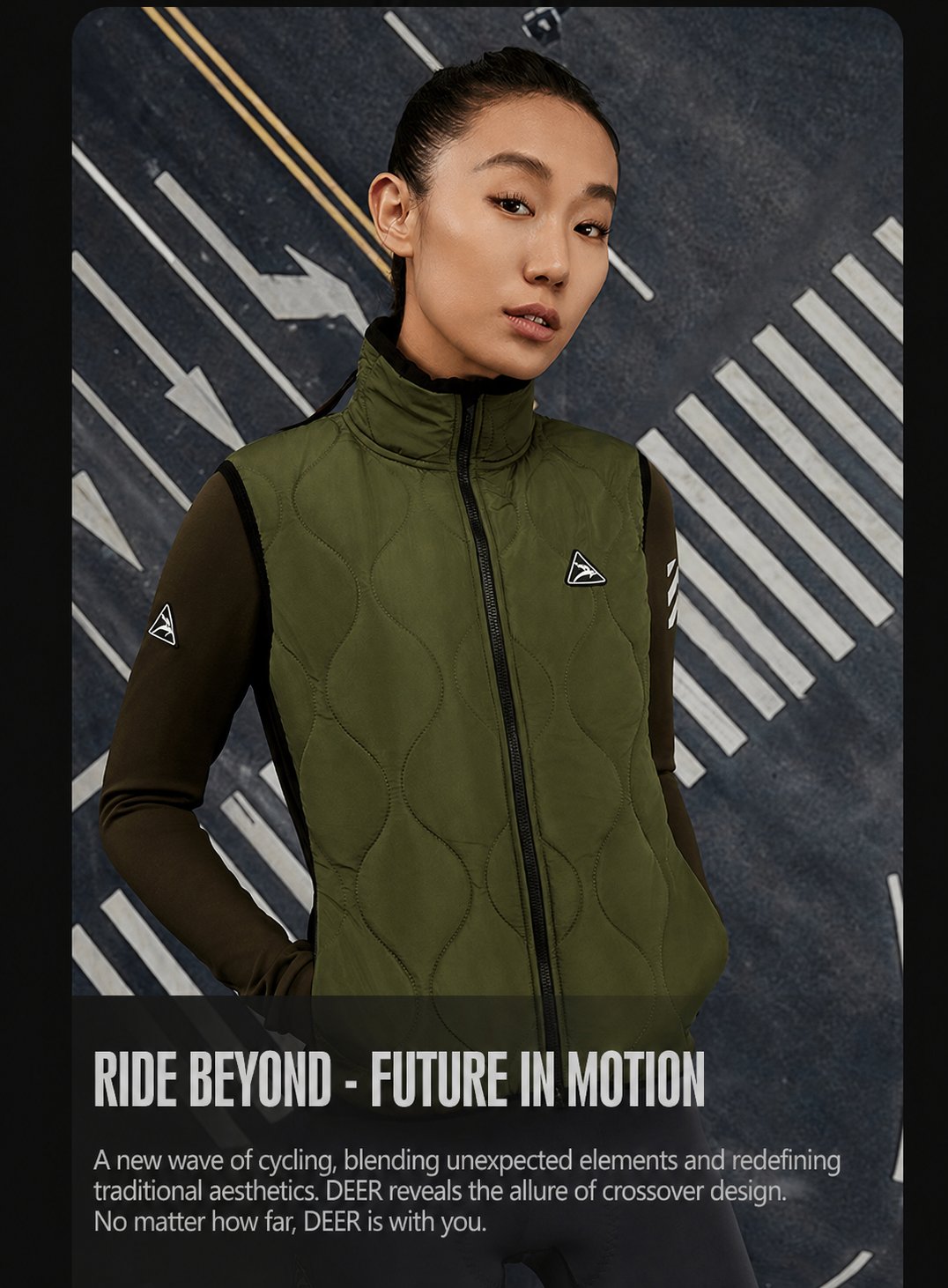 Women's Aerogel-Insulated Road Cycling Vest with Fleece Collar — product story image 13 of 30