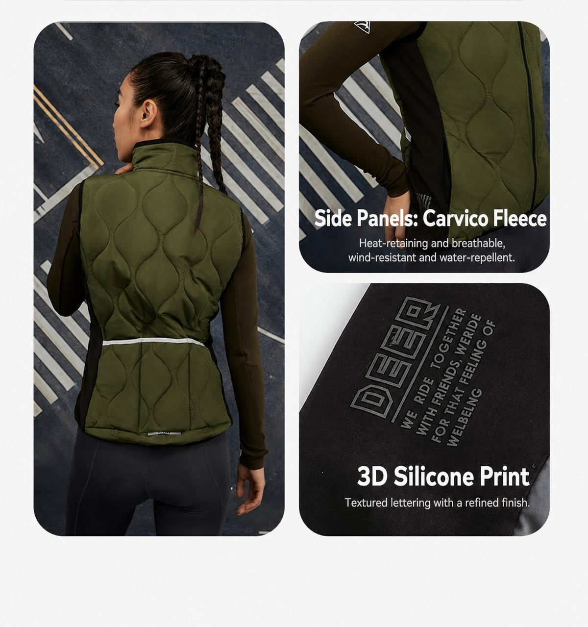 Women's Aerogel-Insulated Road Cycling Vest with Fleece Collar — product story image 23 of 30