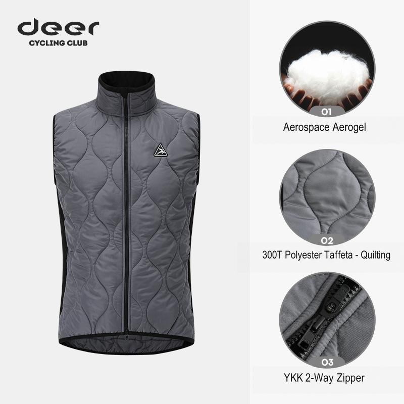 Men's Aerogel-Insulated Road Cycling Vest with Fleece Collar — product story image 06 of 29