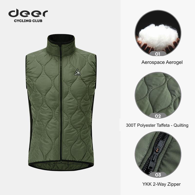 Men's Aerogel-Insulated Road Cycling Vest with Fleece Collar — product story image 07 of 29