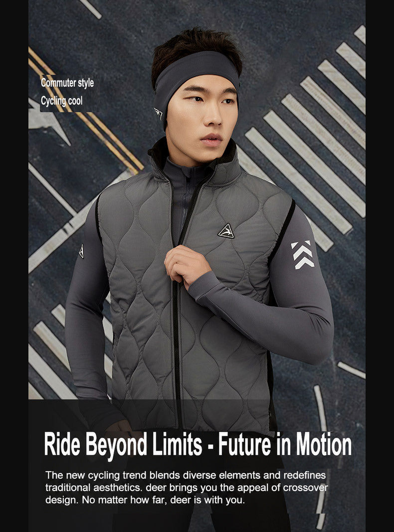 Men's Aerogel-Insulated Road Cycling Vest with Fleece Collar — product story image 14 of 29
