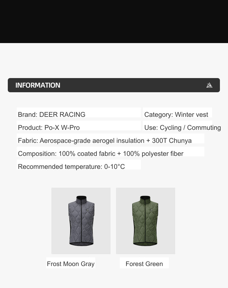 Men's Aerogel-Insulated Road Cycling Vest with Fleece Collar — product story image 18 of 29
