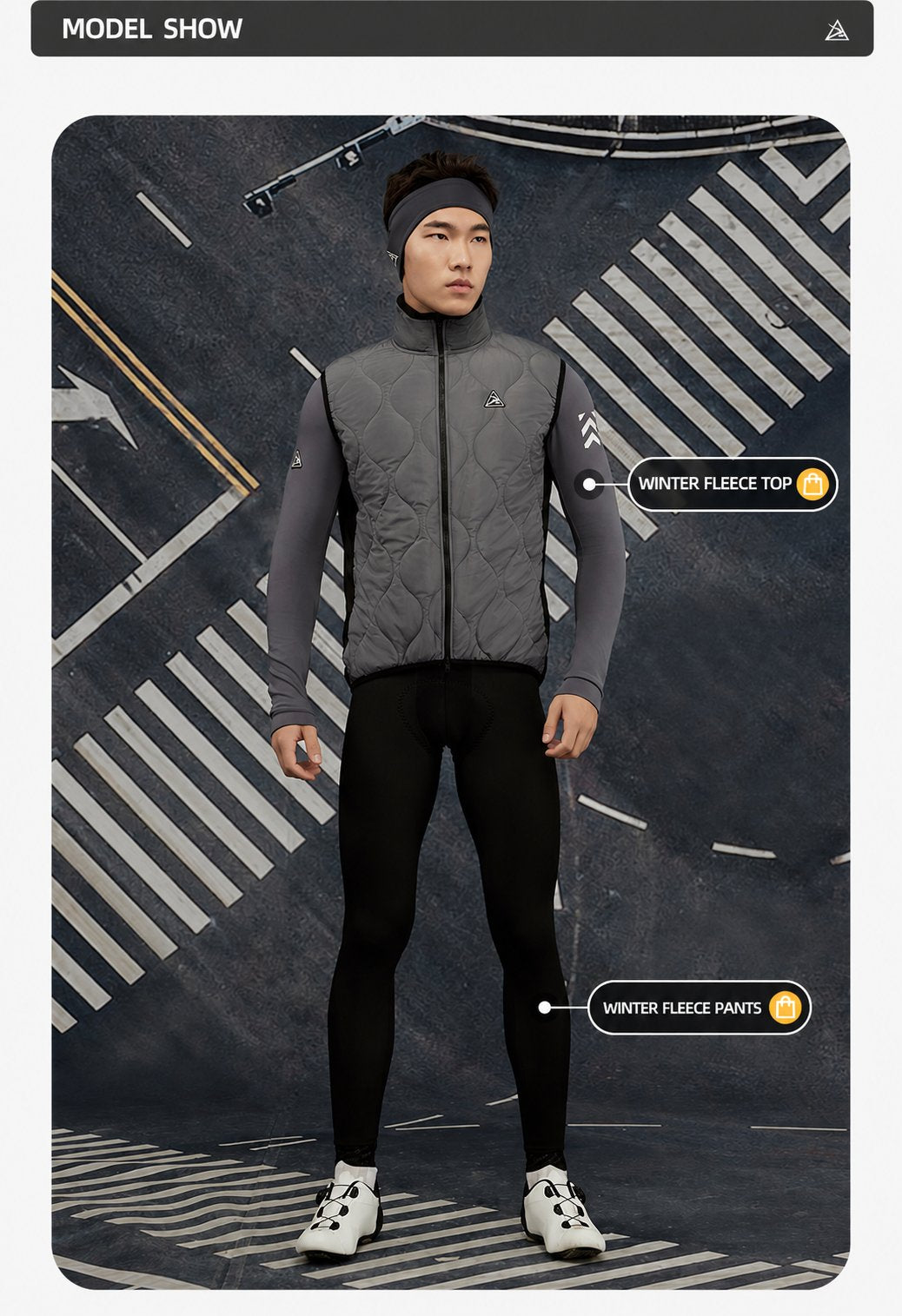 Men's Aerogel-Insulated Road Cycling Vest with Fleece Collar — product story image 21 of 29