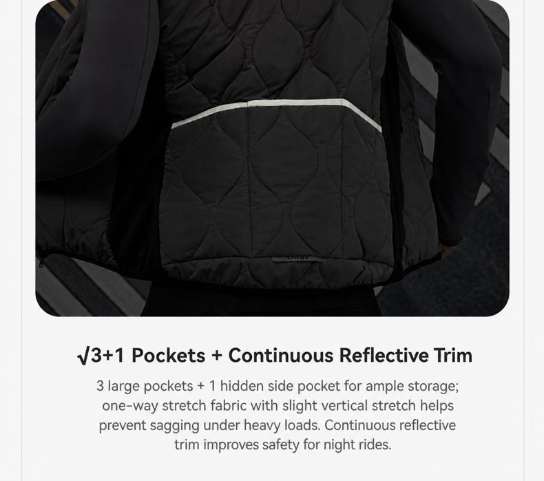 Men's Aerogel-Insulated Road Cycling Vest with Fleece Collar — product story image 26 of 29