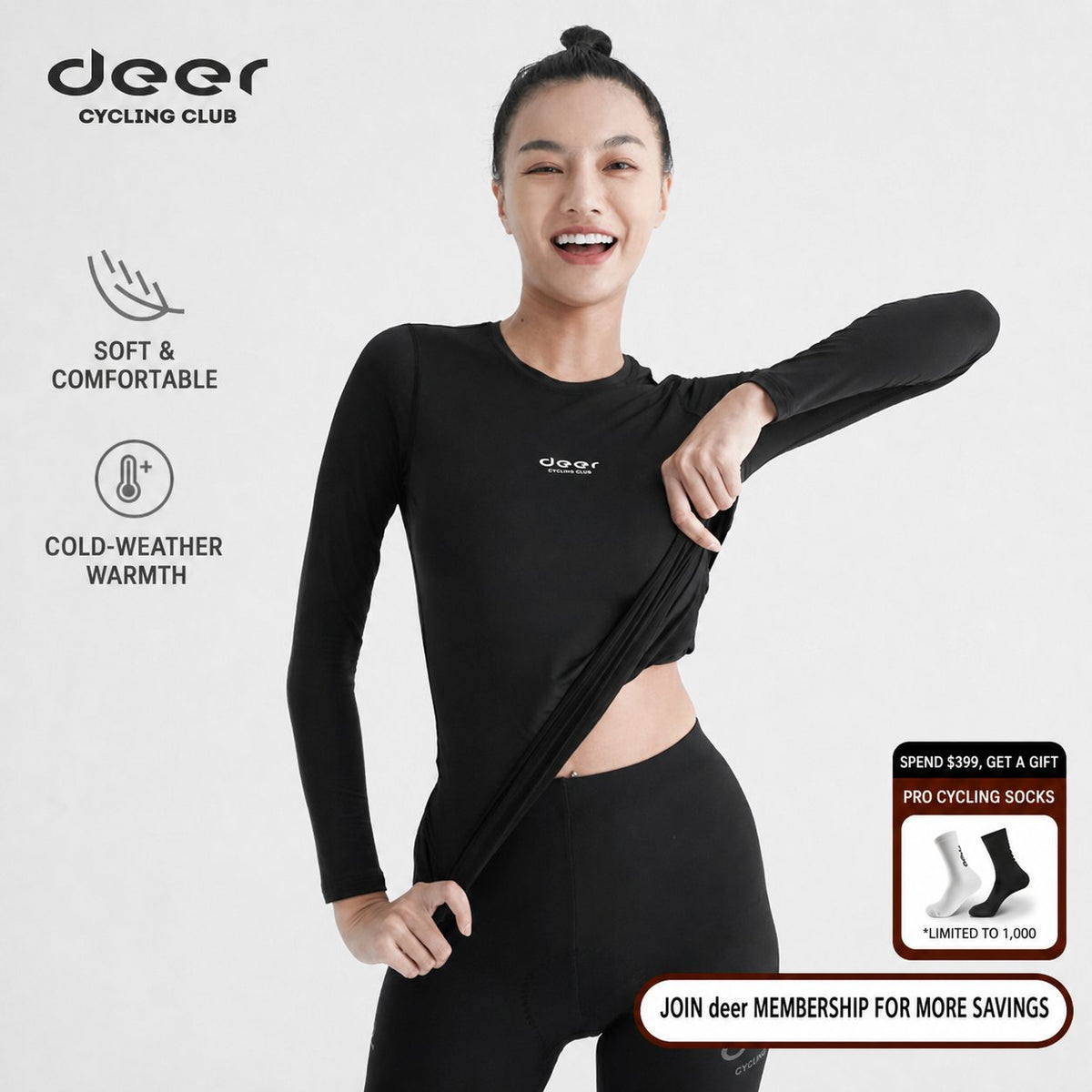 Women's Aerogel-Blend Thermal Cycling Base Layer — product story image 01 of 31