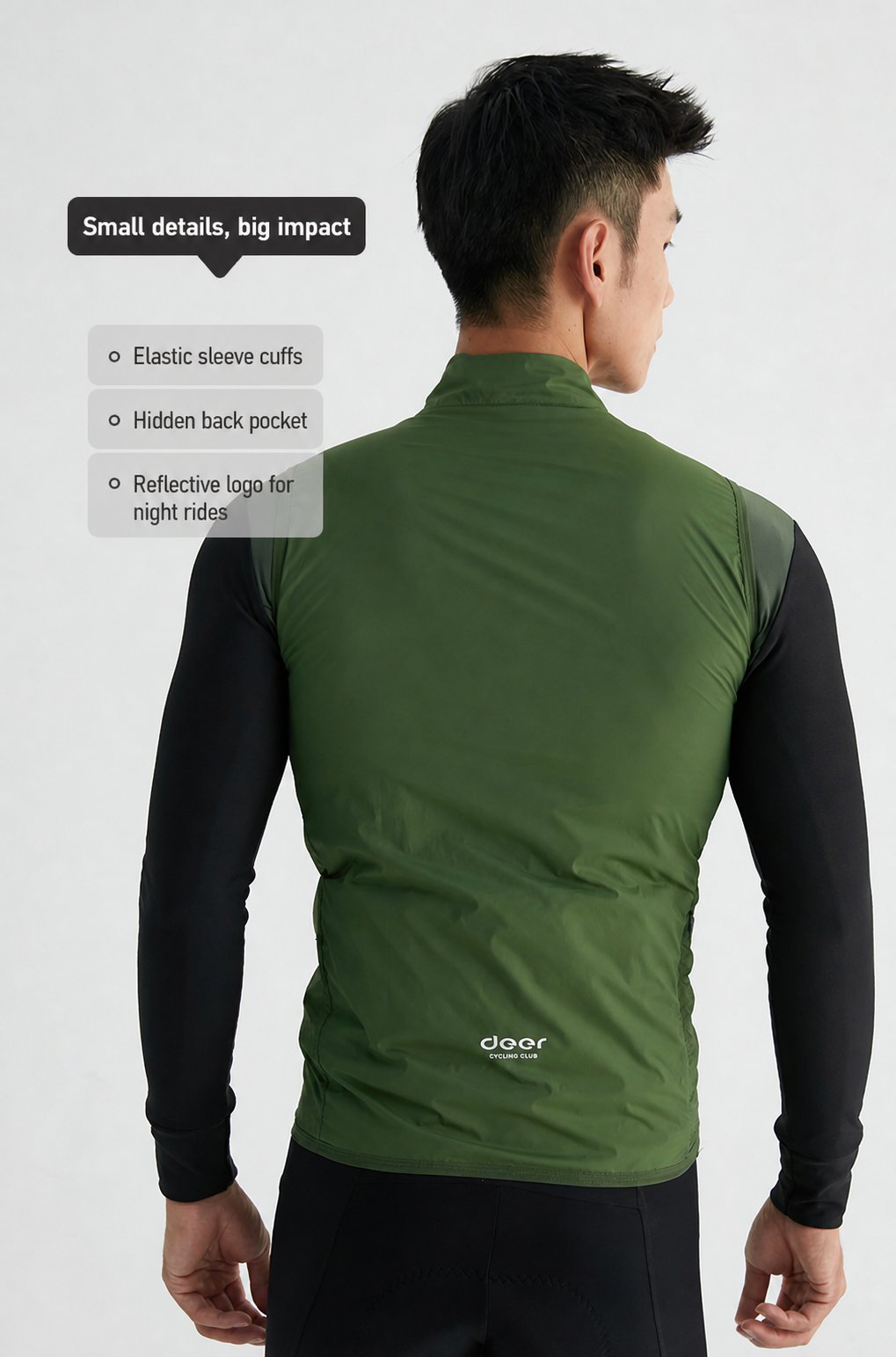 Men's Windproof Ventilated Road Cycling Vest — product story image 19 of 37