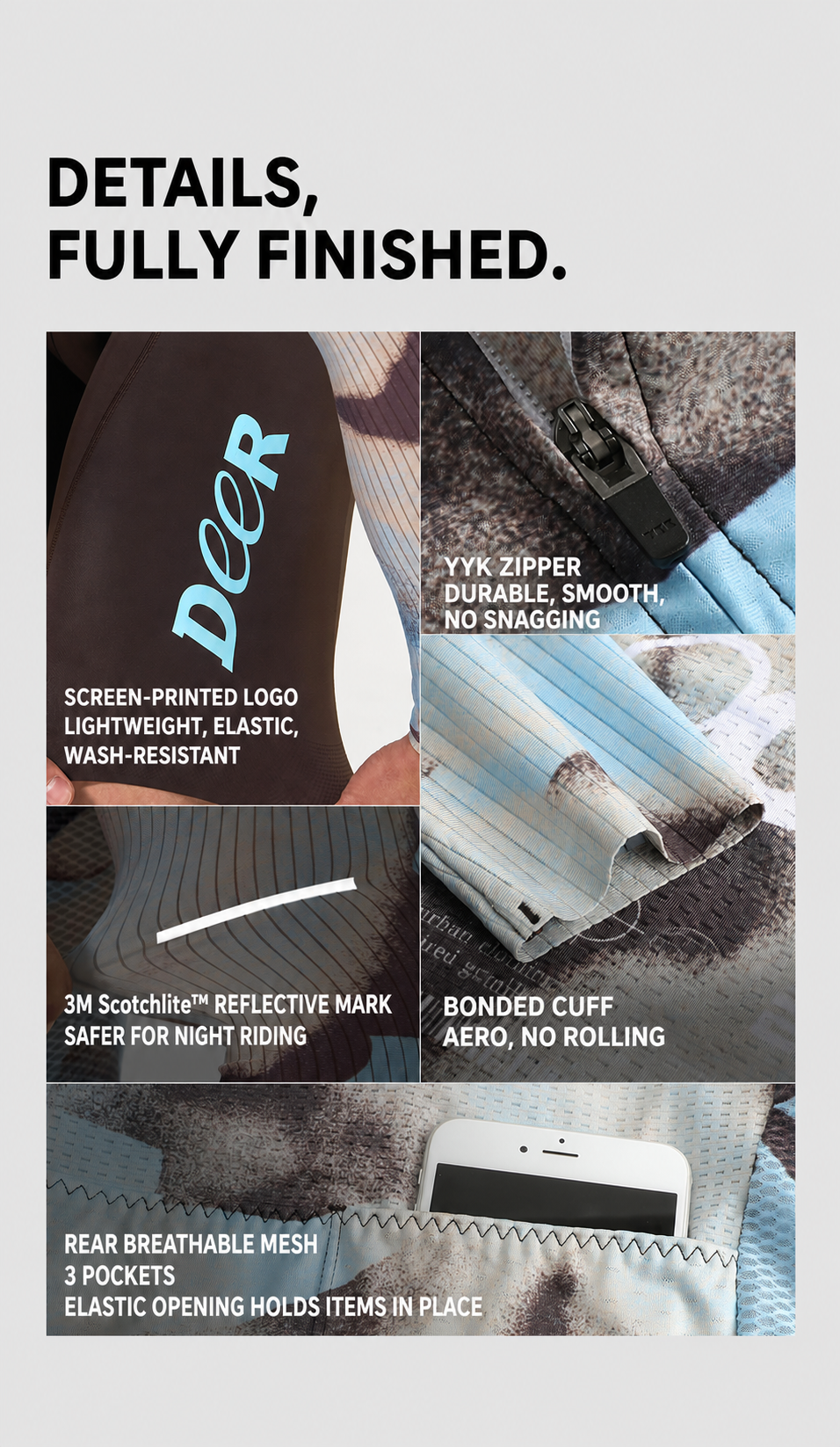 Ribbed Quick-Dry Long-Sleeve Race Cycling Jersey — product story image 07 of 12