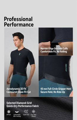 Men's Diamond-Grid Quick-Dry Summer Cycling Jersey — thumbnail 5 of 13