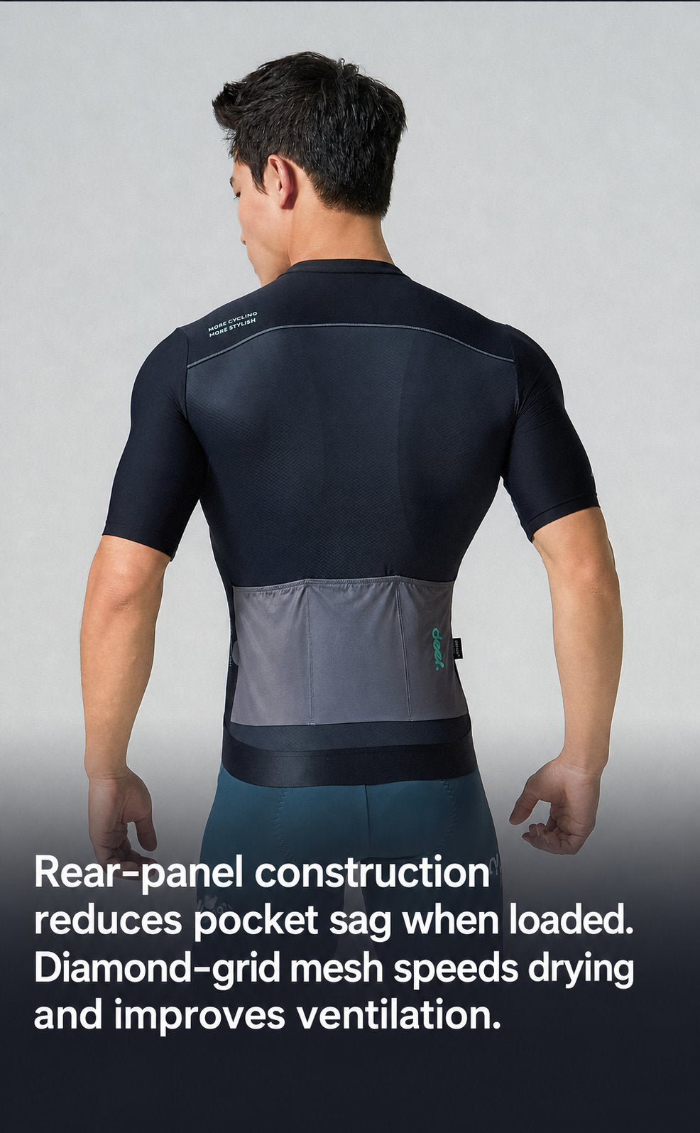 Men's Diamond-Grid Quick-Dry Summer Cycling Jersey — product story image 06 of 13