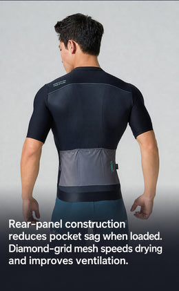 Men's Diamond-Grid Quick-Dry Summer Cycling Jersey — thumbnail 6 of 13