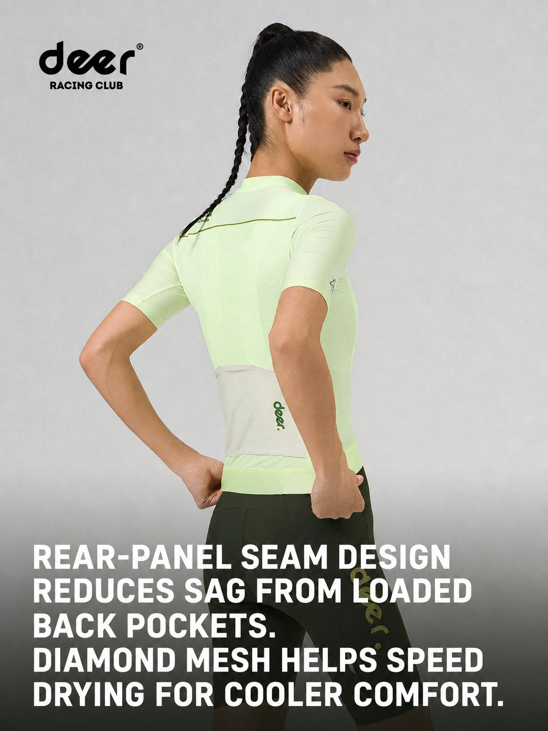Women's Diamond-Mesh Aero-Fit Summer Cycling Jersey — product story image 05 of 12