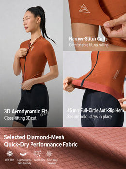 Women's Diamond-Mesh Aero-Fit Summer Cycling Jersey — thumbnail 7 of 12