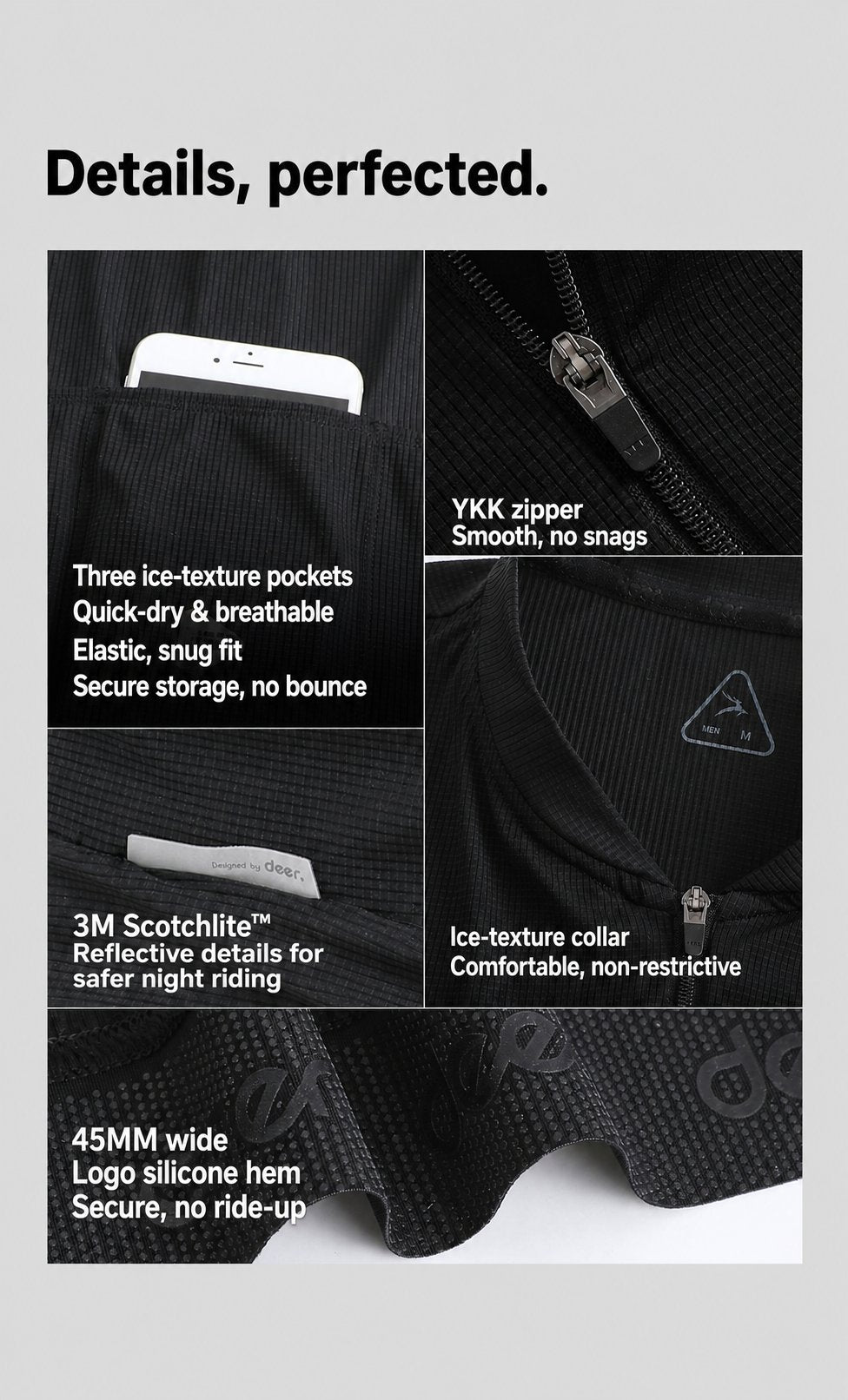 Men's Ice-Texture Quick-Dry Summer Road Cycling Jersey — product story image 06 of 10