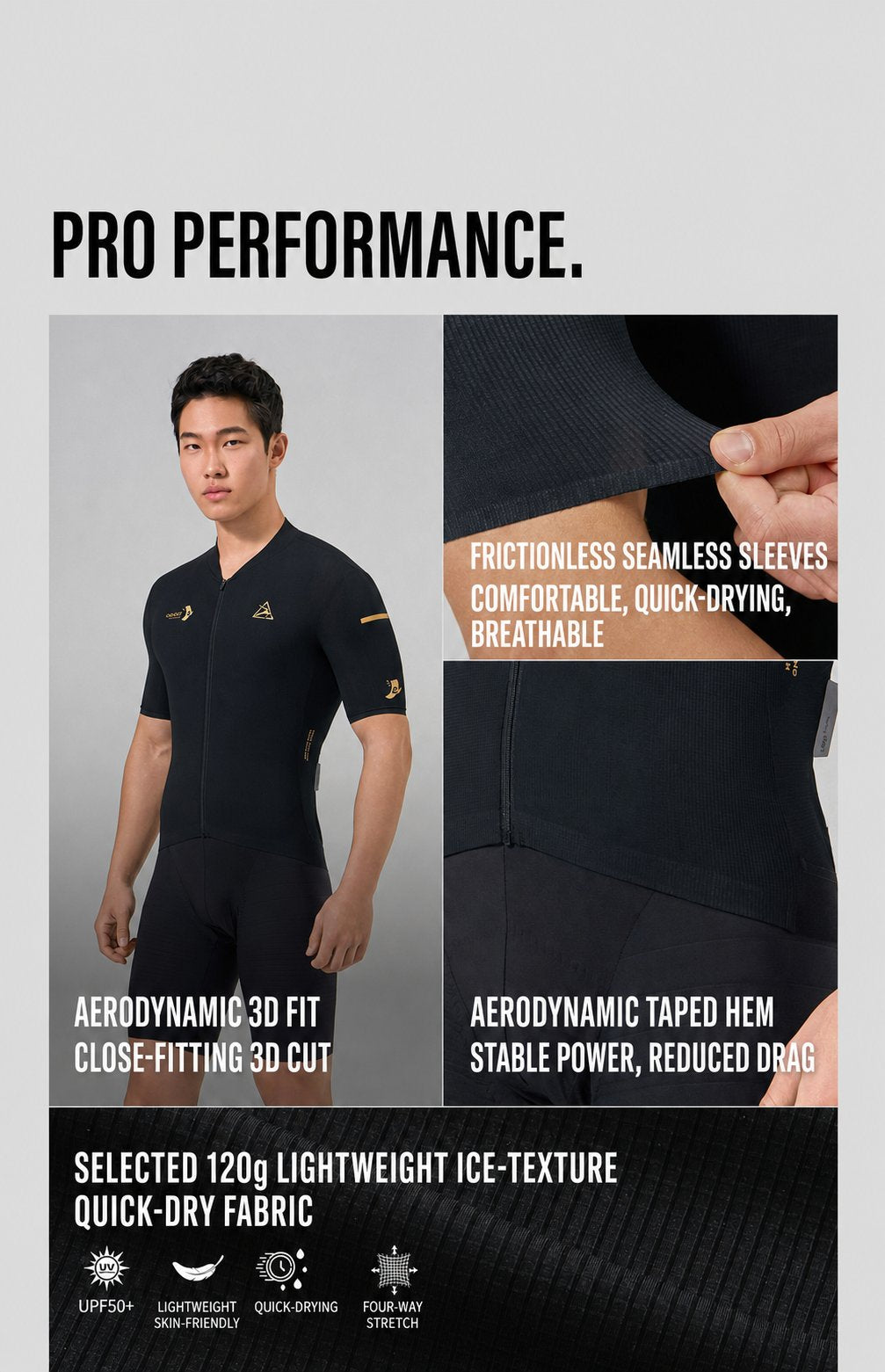 Men's Ice-Texture Quick-Dry Summer Road Cycling Jersey — product story image 07 of 10