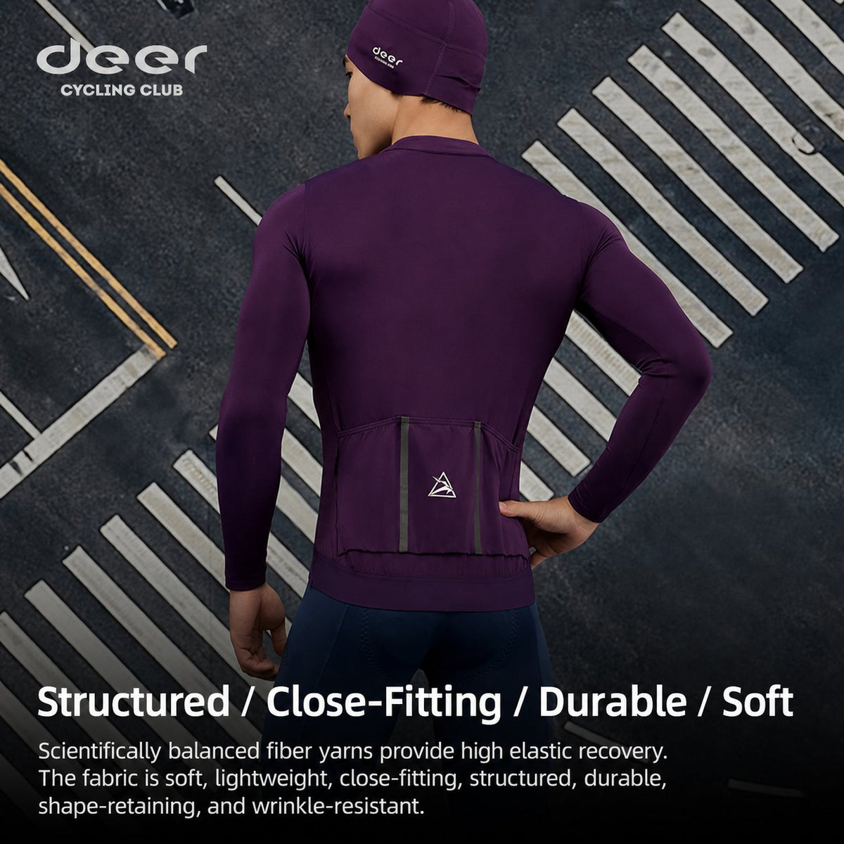 Men's Three-Layer Spring/Fall Long-Sleeve Cycling Jersey — product story image 03 of 37