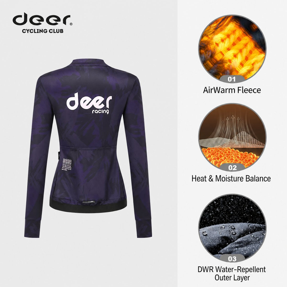 Women's Stretch AirWarm Fleece Road Cycling Jacket — product story image 07 of 26