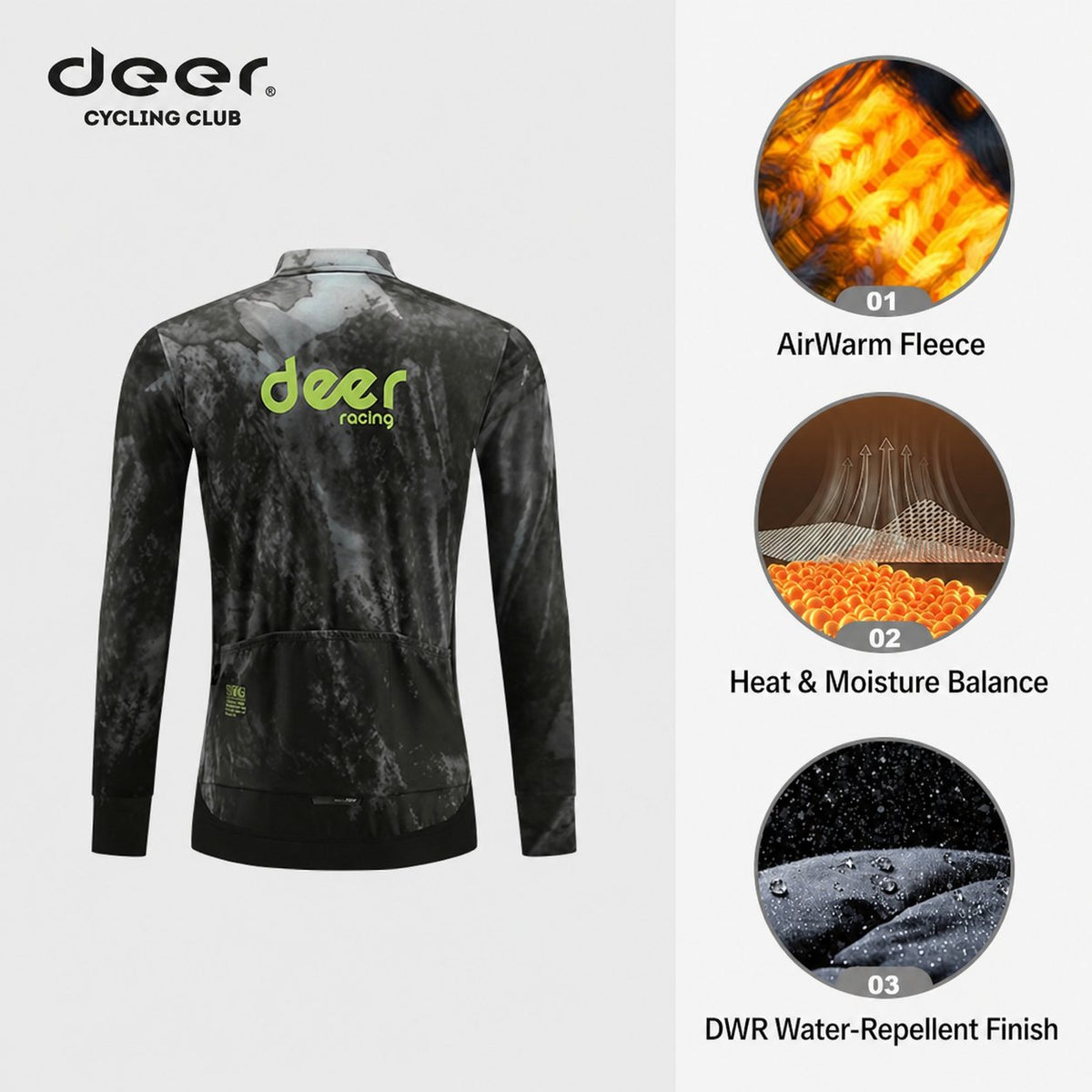Men's Stretch AirWarm Fleece Road Cycling Jacket — product story image 07 of 27
