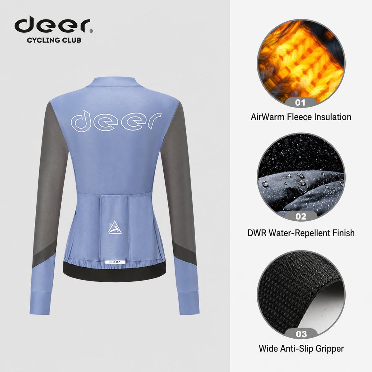 Women's Water-Repellent AirWarm Fleece Road Cycling Jersey — product story image 06 of 40