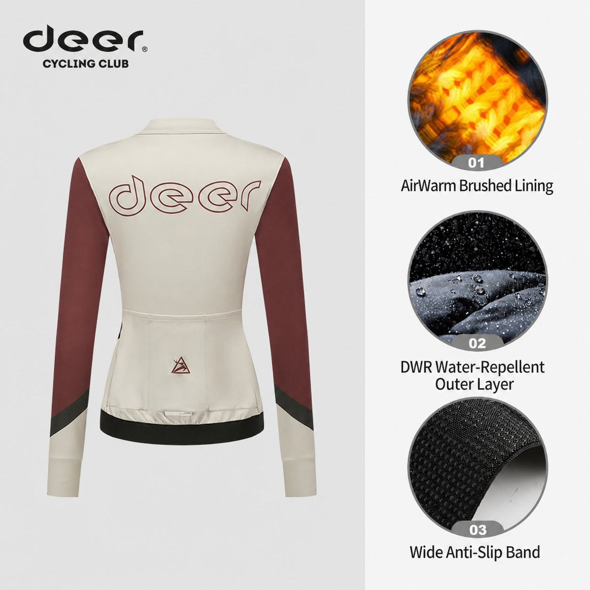 Women's Water-Repellent AirWarm Fleece Road Cycling Jersey — product story image 08 of 40