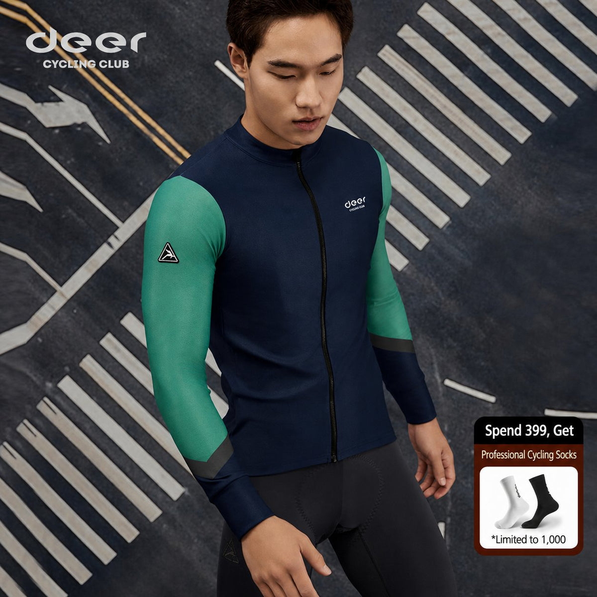 Men's AirWarm Fleece Ergonomic-Fit Long-Sleeve Cycling Jersey — product story image 01 of 32