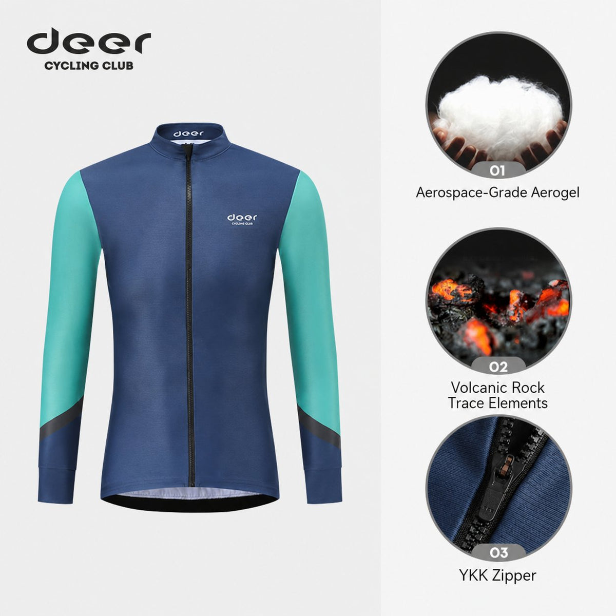 Men's AirWarm Fleece Ergonomic-Fit Long-Sleeve Cycling Jersey — product story image 06 of 32