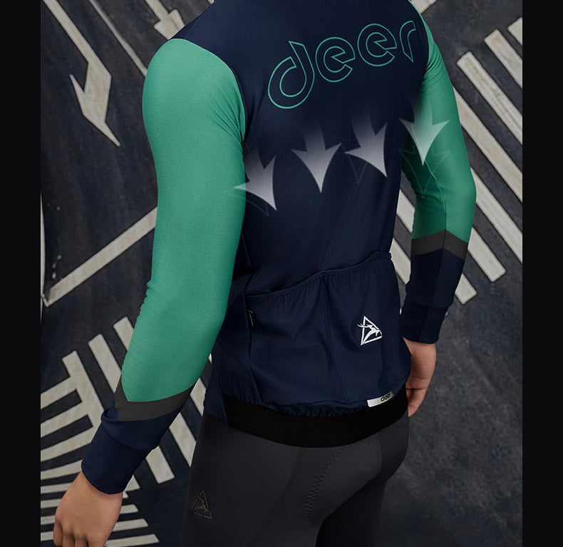 Men's AirWarm Fleece Ergonomic-Fit Long-Sleeve Cycling Jersey — product story image 18 of 32