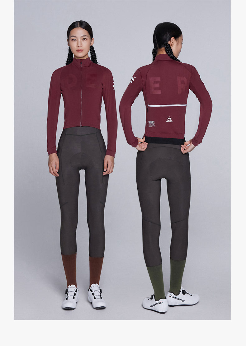 Women's AirWarm Fleece Long-Sleeve Cycling Jersey with Four Pockets — product story image 05 of 40