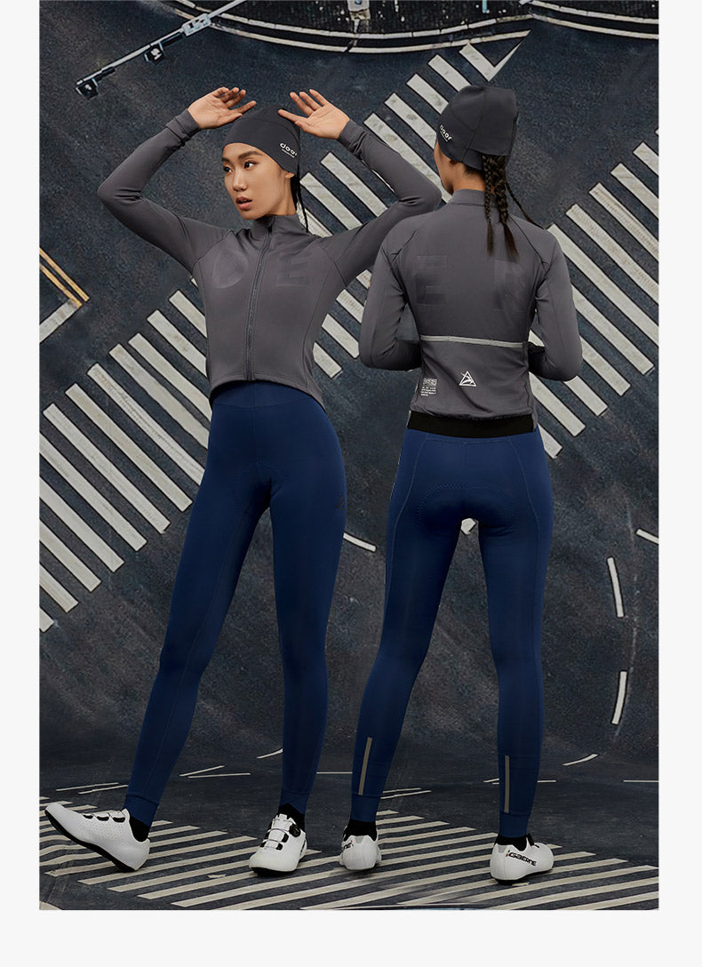 Women's AirWarm Fleece Long-Sleeve Cycling Jersey with Four Pockets — product story image 08 of 40
