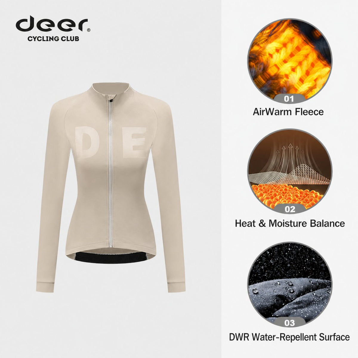 Women's AirWarm Fleece Long-Sleeve Cycling Jersey with Four Pockets — product story image 10 of 40