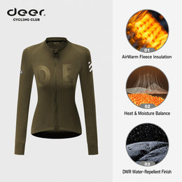 Women's AirWarm Fleece Long-Sleeve Cycling Jersey with Four Pockets — thumbnail 13 of 40