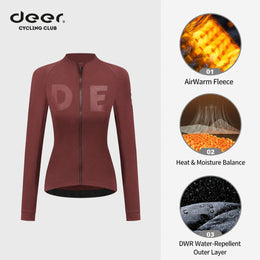 Women's AirWarm Fleece Long-Sleeve Cycling Jersey with Four Pockets — thumbnail 14 of 40