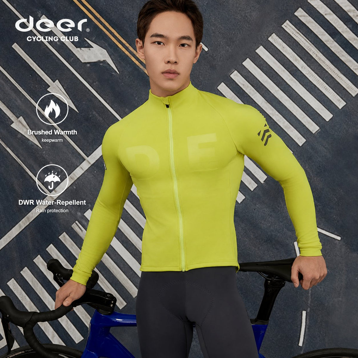 Men's AirWarm Fleece Long-Sleeve Cycling Jersey with Four Pockets — product story image 01 of 41