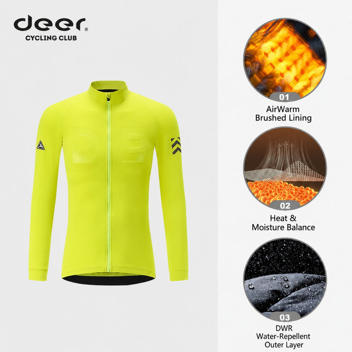 Men's AirWarm Fleece Long-Sleeve Cycling Jersey with Four Pockets — product story image 10 of 41