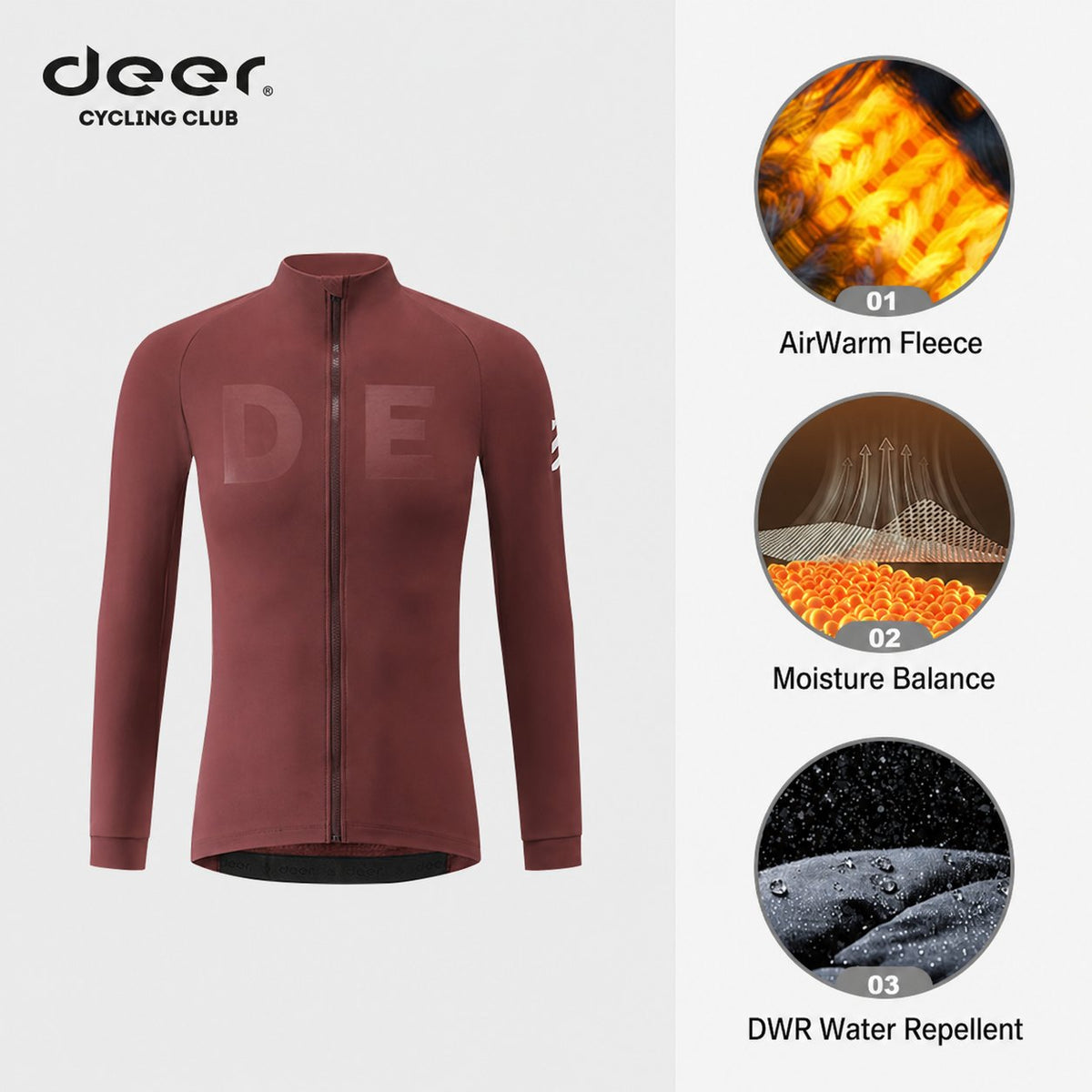 Men's AirWarm Fleece Long-Sleeve Cycling Jersey with Four Pockets — product story image 11 of 41