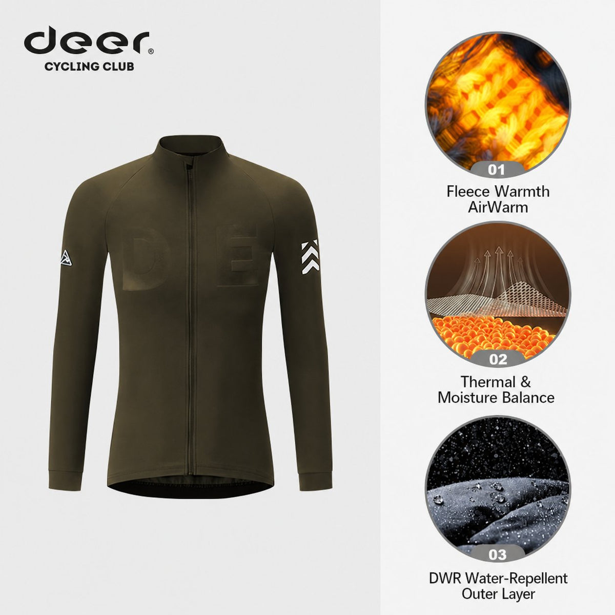 Men's AirWarm Fleece Long-Sleeve Cycling Jersey with Four Pockets — product story image 15 of 41