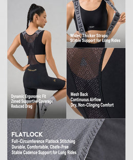 Women's Ventilated Compression Cycling Bib Shorts with Knit Grippers — thumbnail 4 of 12