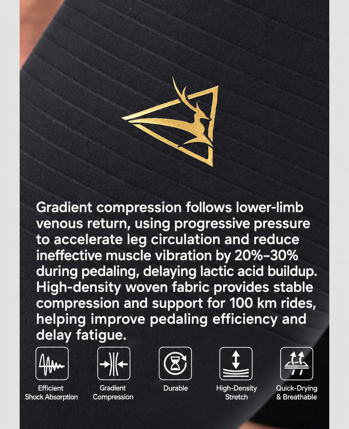 Men's Ventilated Mesh Cycling Bib Shorts with Ergonomic Chamois — product story image 07 of 14