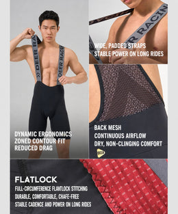 Men's Ventilated Mesh Cycling Bib Shorts with Ergonomic Chamois — thumbnail 8 of 14
